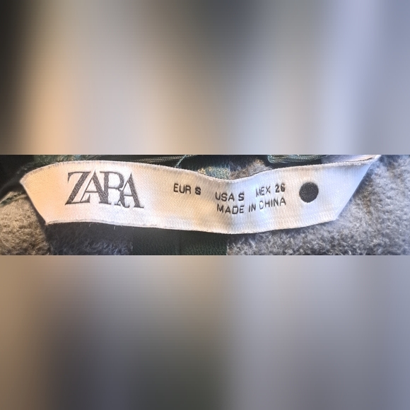 NWOT Zara Women's The Weekend Pants Faux Green Leather Drawstring Size Small - Picture 9 of 11